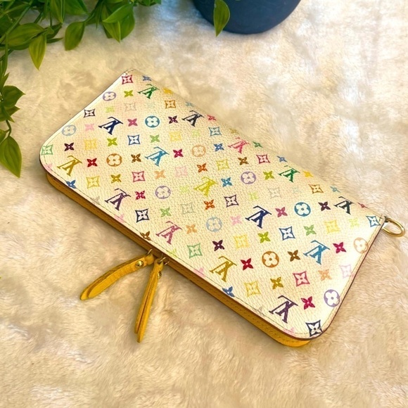 Louis VUITTON Multicolor Insolite Monogram Yellow Wallet Y2K Snap Fold‎ - Picture 1 of 13